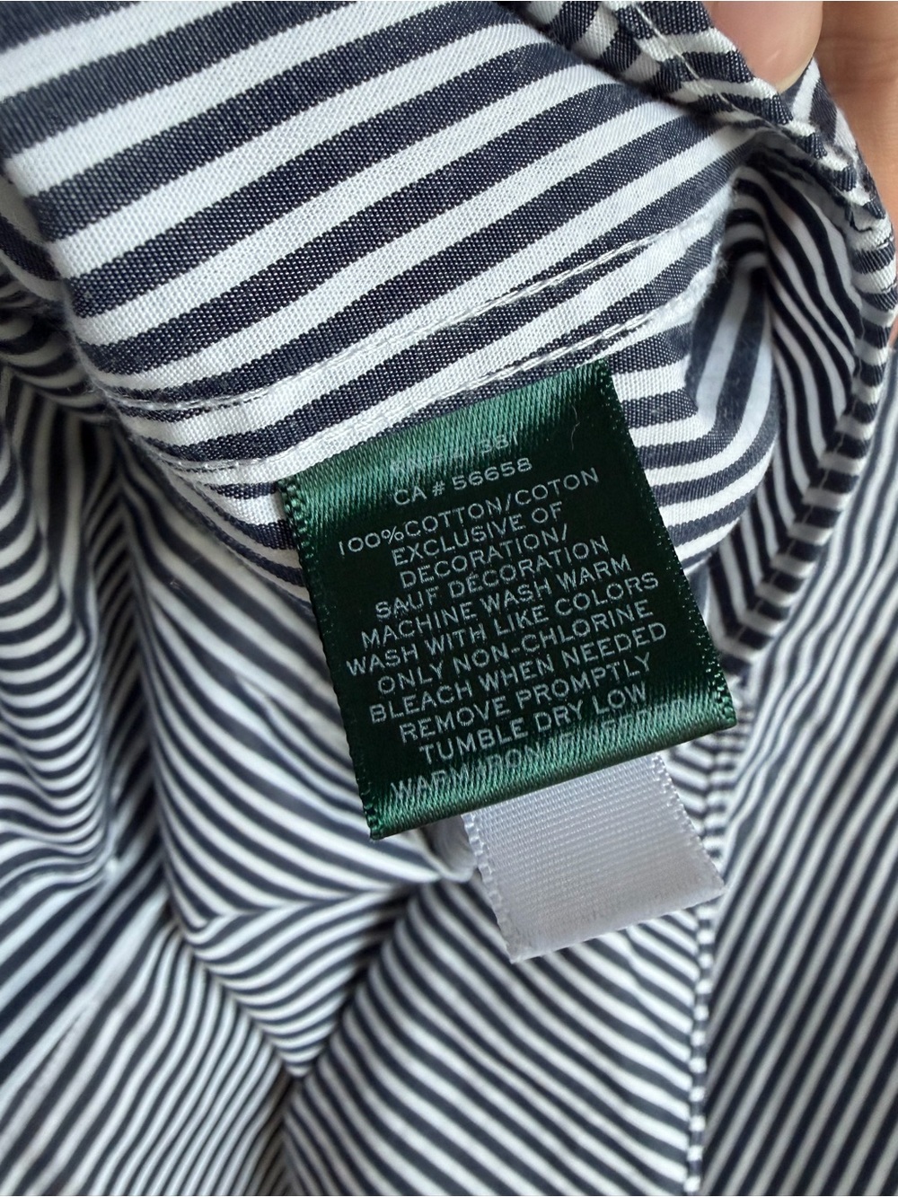 Lauren Ralph Lauren Women’s Non-Iron Striped Button Down Shirt - Size Medium - Picture 8 of 8